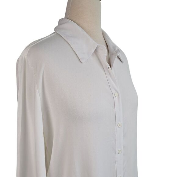 Michael Lauren REVOLVE Tomas Button Down Shirt w/Tails SZ M White Lagenlook NEW - Picture 4 of 15